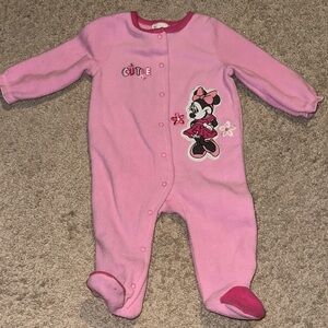 Disney Minnie Mouse Pink Footed Onesie